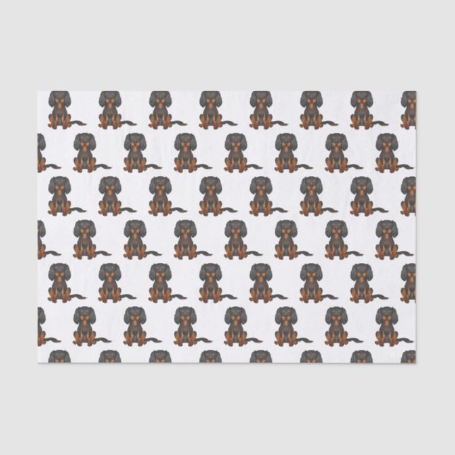 Black & Tan Cavalier King Charles Spaniel Muster Seidenpapier (Vorderseite)