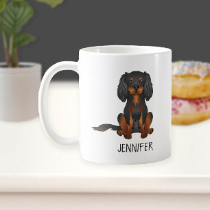 Black & Tan Cavalier King Charles Spaniel & Name Kaffeetasse