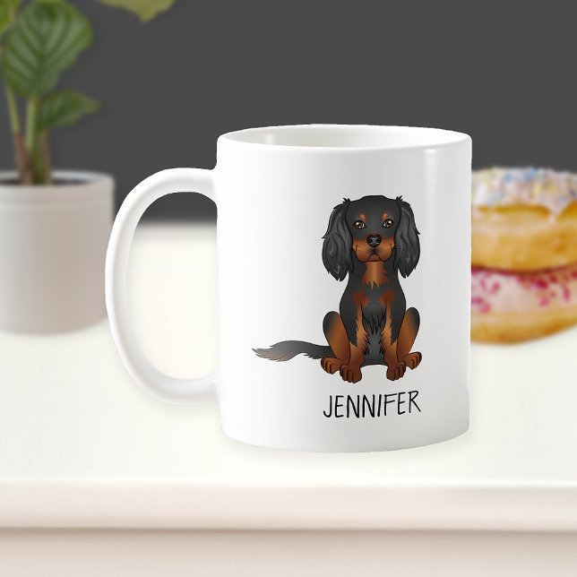 Black & Tan Cavalier King Charles Spaniel & Name Kaffeetasse (Von Creator hochgeladen)