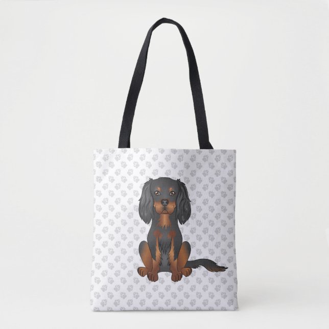 Black & Tan Cavalier King Charles Spaniel & Paws (Vorderseite)
