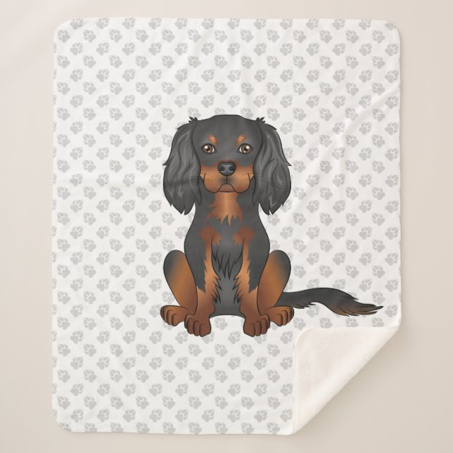 Black & Tan Cavalier King Charles Spaniel & Paws Sherpadecke (Vorderseite)