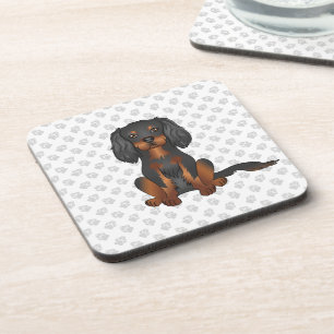 Black & Tan Cavalier King Charles Spaniel & Pfoten Getränkeuntersetzer