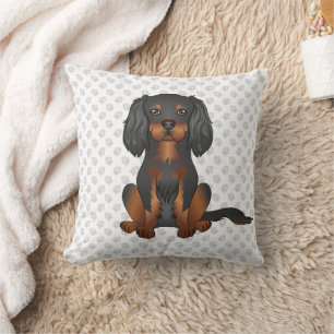 Black & Tan Cavalier King Charles Spaniel & Pfoten Kissen