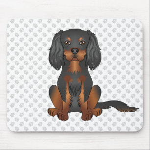 Black & Tan Cavalier King Charles Spaniel & Pfoten Mousepad