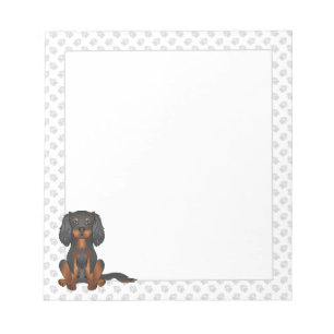 Black & Tan Cavalier King Charles Spaniel & Pfoten Notizblock