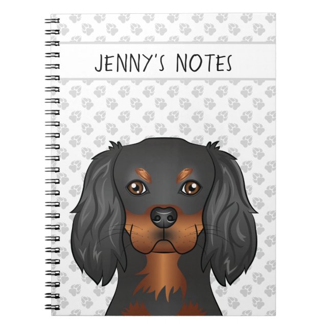 Black & Tan Cavalier King Charles Spaniel & Text Notizblock (Vorderseite)