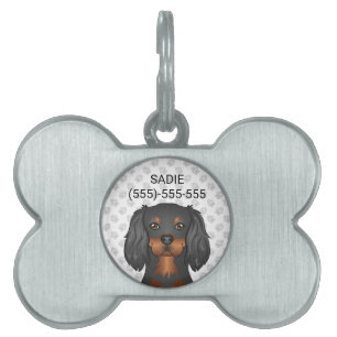 Black & Tan Cavalier King Charles Spaniel & Text Tiermarke