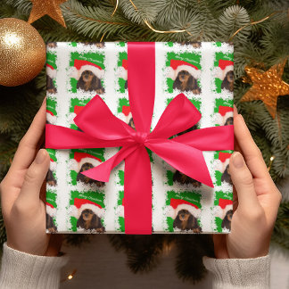 Black Tan Cavalier King Charles Weihnachtspapier Geschenkpapier