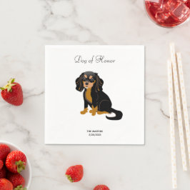 Black Tan Cavalier Wedding Cocktail Napkins Serviette