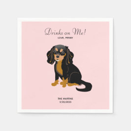 Black Tan Cavalier Wedding Cocktail Napkins Serviette
