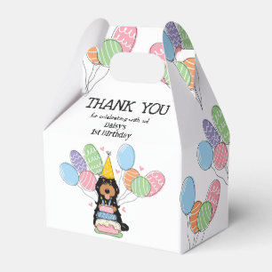 Black Tan Cockapoo Cavapoo Geburtstag Vielen Dank Geschenkschachtel