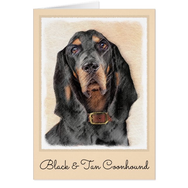 Black & Tan Coonhound Malerei - Original Hunde Kun (Vorne)