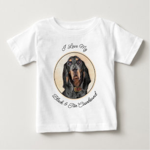 Black & Tan Coonhound Malerei - Original Hunde Kun Baby T-shirt