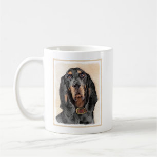 Black & Tan Coonhound Malerei - Original Hunde Kun Kaffeetasse