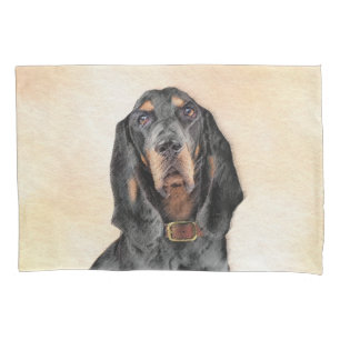 Black & Tan Coonhound Malerei - Original Hunde Kun Kissenbezug