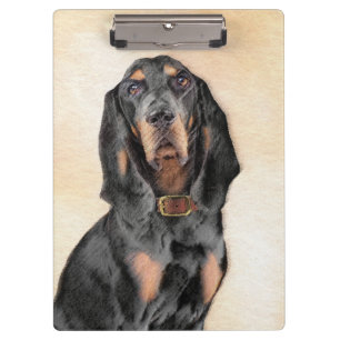 Black & Tan Coonhound Malerei - Original Hunde Kun Klemmbrett