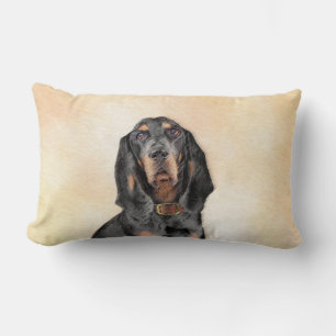 Black & Tan Coonhound Malerei - Original Hunde Kun Lendenkissen