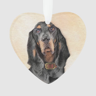 Black & Tan Coonhound Malerei - Original Hunde Kun Ornament
