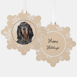 Black & Tan Coonhound Malerei - Original Hunde Kun Ornament Karte