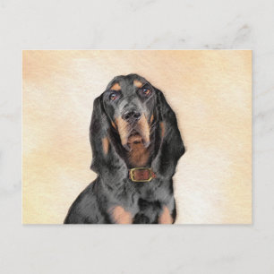 Black & Tan Coonhound Malerei - Original Hunde Kun Postkarte