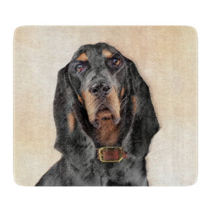 Black & Tan Coonhound Malerei - Original Hunde Kun Schneidebrett