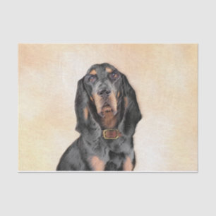 Black & Tan Coonhound Malerei - Original Hunde Kun Seidenpapier