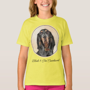 Black & Tan Coonhound Malerei - Original Hunde Kun T-Shirt