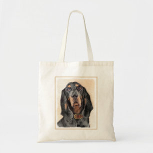 Black & Tan Coonhound Malerei - Original Hunde Kun Tragetasche
