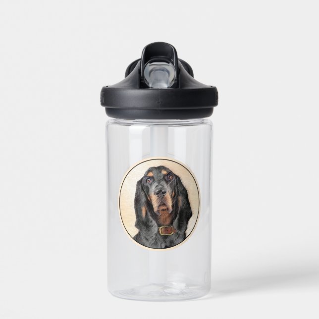 Black & Tan Coonhound Malerei - Original Hunde Kun Trinkflasche (Vorne)