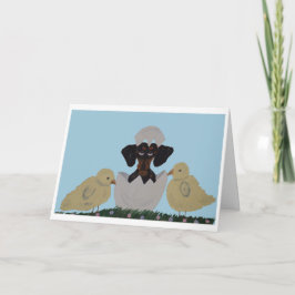  Black & Tan Dachshund Easter  Karte