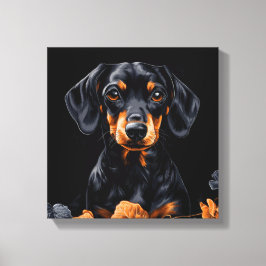 Black & Tan Dachshund Leinwanddruck