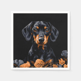 Black & Tan Dachshund Serviette