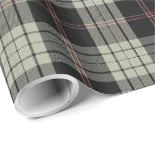 Black Tan Ecru Red Tartan Kariert Geschenkpapier