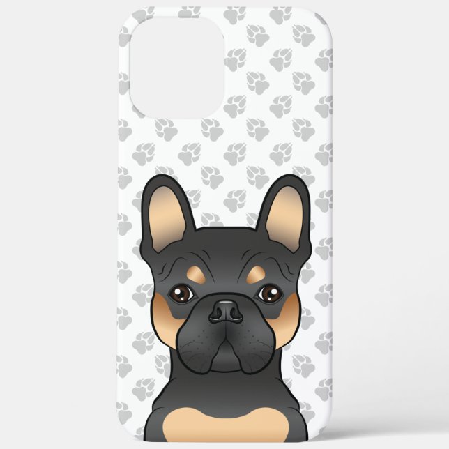 Black & Tan French Bulldog / Frenchie Cartoon Dog Case-Mate iPhone Hülle (Rückseite)