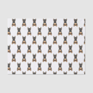Black & Tan French Bulldog / Frenchie Dog Pattern Seidenpapier