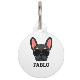 Black Tan French Bulldog Pet ID Tag Haustiermarke