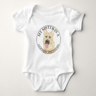 Black & Tan German Shepherd Big Sister Baby Strampler