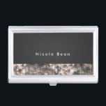 Black & Tan Glamour Sequins Visitenkartenhalter Visitenkarten Dose<br><div class="desc">Black & Tan Glamour Sequins Business Card Holder. Passen Sie den Text an oder verließ ihn leer.</div>