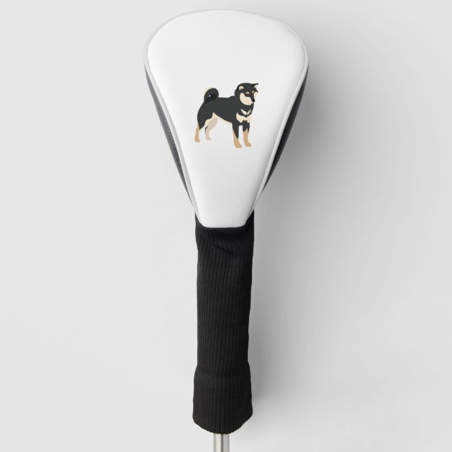 Black & Tan Shiba Inu Hundebesitzer Lover Geschenk Golf Headcover (Vorderseite)