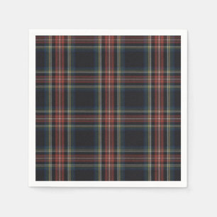 Black Tartan Standard Cocktail Serviette