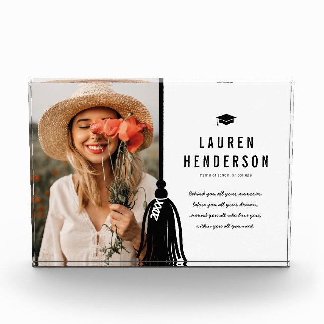 Black Tassel Custom Foto Abschluss (Vorderseite)