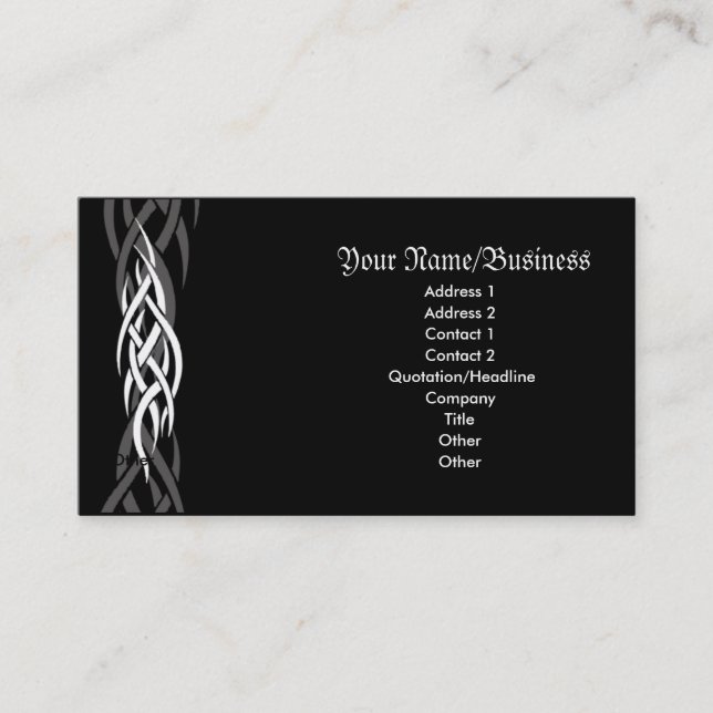 Black Tattoo Business Card Visitenkarte (Vorderseite)