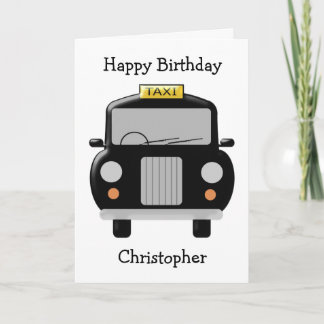 Black Taxi Birthday Karte