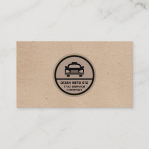 Black Taxi Cab Logo Kraft Paper Effect Price List Visitenkarte
