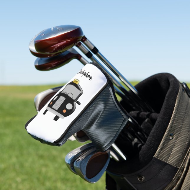 Black Taxi Design Golf Headcover (In Situ)