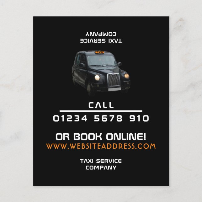 Black Taxi mit Preisliste Flyer (Vorne)