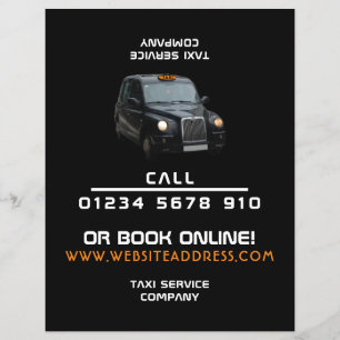 Black Taxi mit Preisliste Flyer