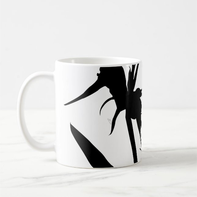 BLACK - Tazon con Flor del paraíso en negro Kaffeetasse (Links)