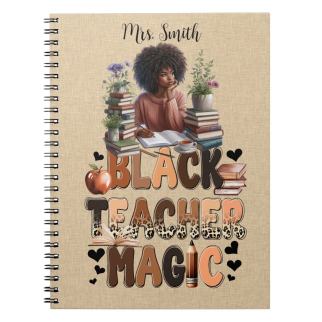 Black Teacher Custom Journal Notizblock (Vorderseite)