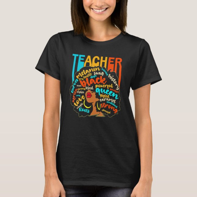Black Teacher Educator Magic Africa Proud History  T-Shirt (Vorderseite)